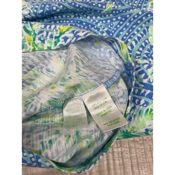 Lilly Pulitzer Essie Shift Dress In the Groove Green Blue Sleeveless Size Small - Picture 3 of 6